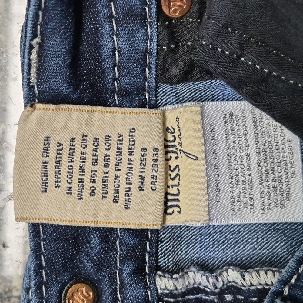 Miss Me Dark Blue Jeans with Black & Silver Accents - Picture 6 of 8